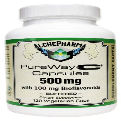 AlchePharma Pureway-C 500 Mg W/Bioflavonoids, Veg Caps.