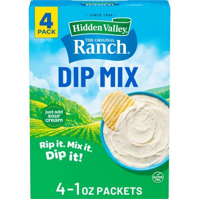 Hidden Valley Original Ranch Dip Mix, 1 Ounce Each, 4 Count (Package May Vary)