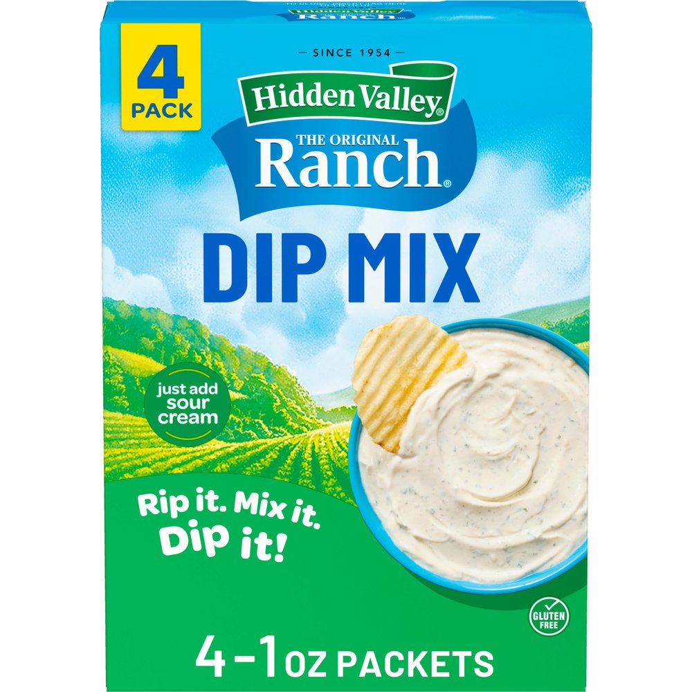 Hidden Valley Original Ranch Dip Mix, 1 Ounce Each, 4 Count (Package May Vary)