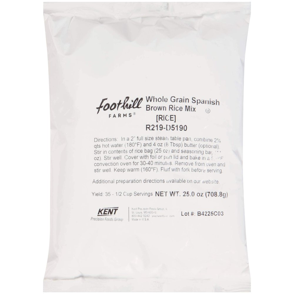 Foothill Farms Spanish Reduced Sodium Whole Grain Brown Rice Mix, 36 Ounce -- 6 per case.