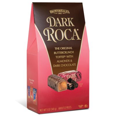 Almond Roca Pack of 1-5oz Individually Wrapped Dark Chocolate Candy - Dark Chocolate Caramel Buttercrunch Toffee - Gluten Free, Kosher, Chocolate