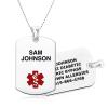 Divoti Custom Engraved Stainless Steel Medical Alert ID Necklace | Personalized Lobster Clasp with Ball chain | Stylish, Durable & Heavy Duty Construction | Comfortable Fit for Daily Wear  24/Red view 1