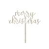 Andaz Press Holiday Wood Cake Toppers, Merry Christmas, 1-Pack, Decor Decorations view 1