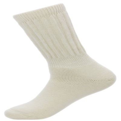 AndeanSun Warm Therapeutic Crew Alpaca Socks Unisex, Ivory - Medium