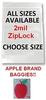 1000 PACK APPLE BRAND BAGGIES MINI 2mil CLEAR BAGS 1000 resealable plastic (1515red) view 1