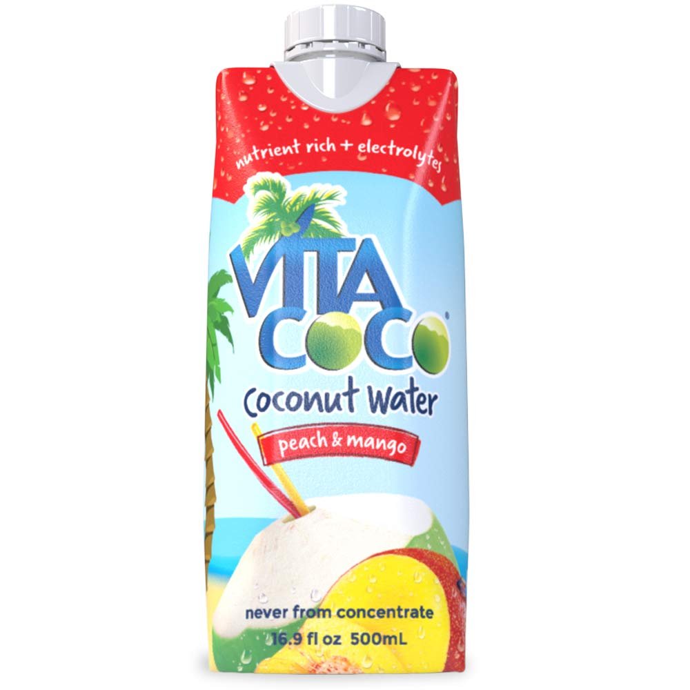 Vita Coco Coconut Water, Peach Mango - Naturally Hydrating Electrolyte Drink - Smart Alternative to Coffee, Soda, and Sports Drinks - Gluten Free - 16.9 Ounce (Single)