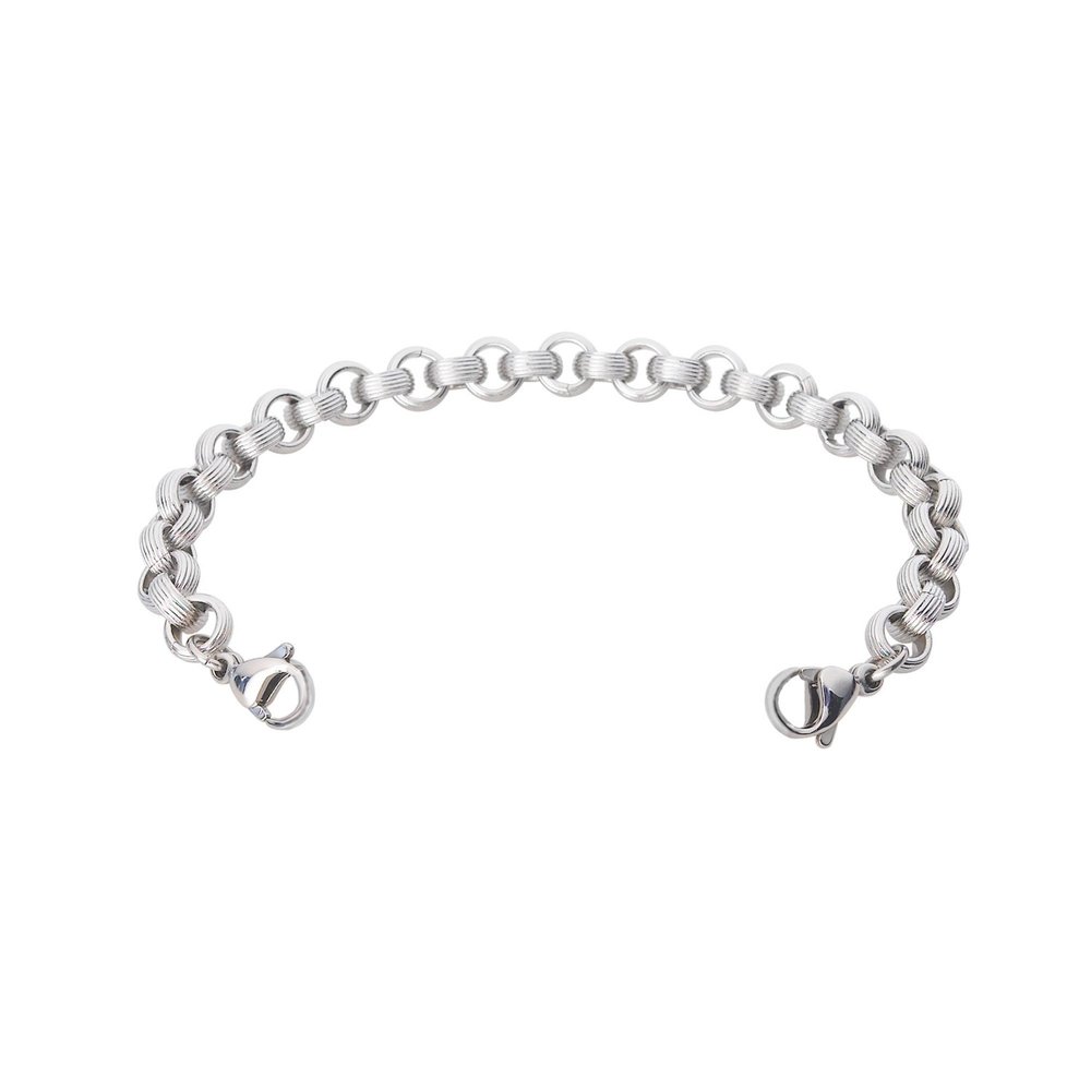 Divoti Ridged Rolo Stainless Steel Interchangeable Medical Alert Replacement Bracelet for Women -5.5"