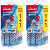 4 x Vileda Supermocio 3 Action Microfibre Mop Head Replacement Refill Blue view 1