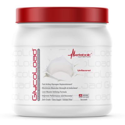 Metabolic Nutrition, Glycoload, 100% Micronized Cyclic Cluster Dextrin Carbohydrate Powder, Muscle Glycogen Loading Carbohydrate, Pre Intra Post Workout Supplement, Unflavored, 600 gm (30 ser)