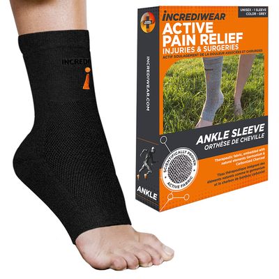 Incrediwear Ankle Sleeve  Ankle Brace for Joint Pain Relief, Sprained Ankle Support, Arthritis, Inflammation Relief, and Circulation, Ankle Support for Women and Men (Black, Small/Medium)
