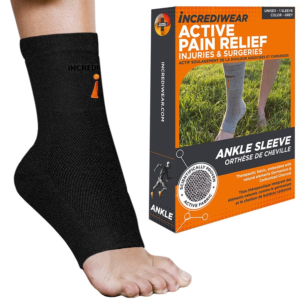 Incrediwear Ankle Sleeve Ankle Brace for Joint Pain Relief, Sprained Ankle Support, Arthritis, Inflammation Relief, and Circulation, Ankle Support for Women and Men (Black, Small/Medium)