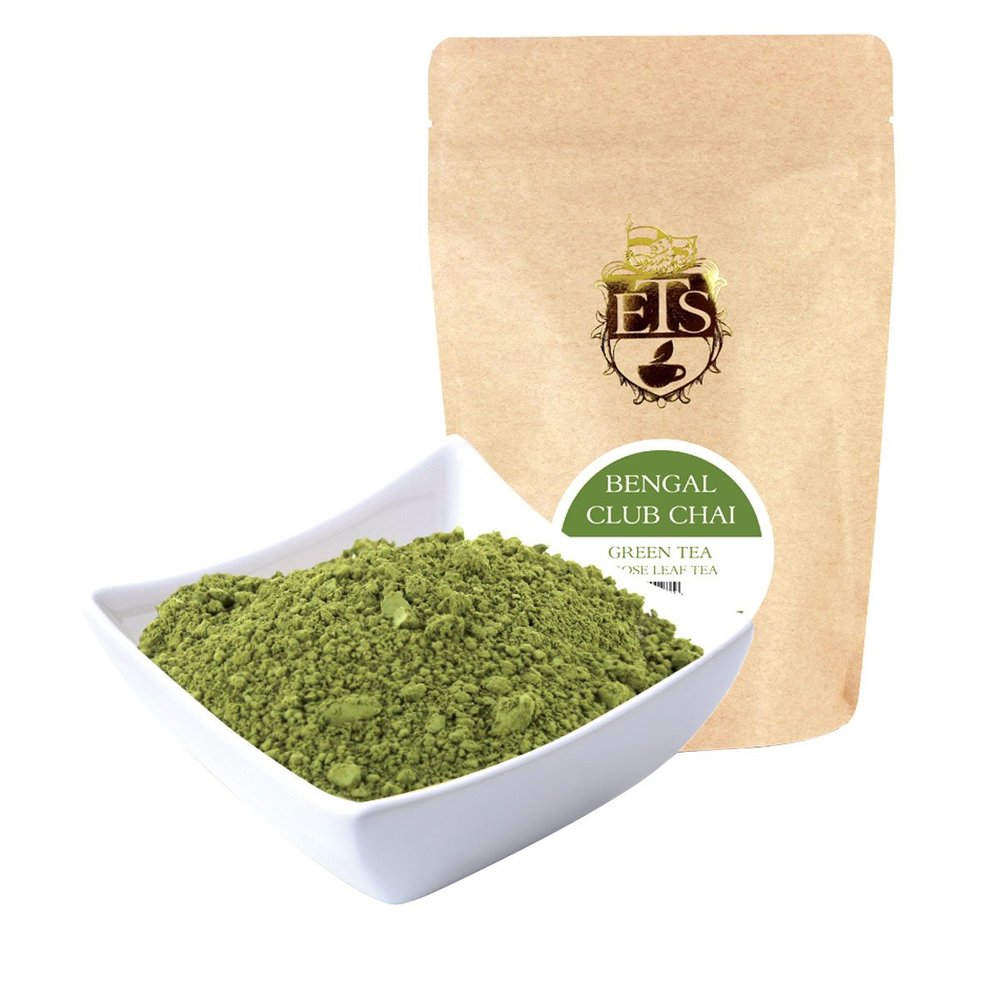 Bengal Club Chai Matcha Loose Leaf Tea Pouches - 2oz | Green Tea with Indian Chai Spices | Izu Matcha Blend with Malabar Peppery Notes | Fine Powdered Green Tea | Smooth Flavorful Cup