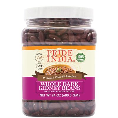 Pride Of India - Indian Whole Dark Kidney Beans - Protein & Fiber Rich Rajma, 1.5 Pound Jar