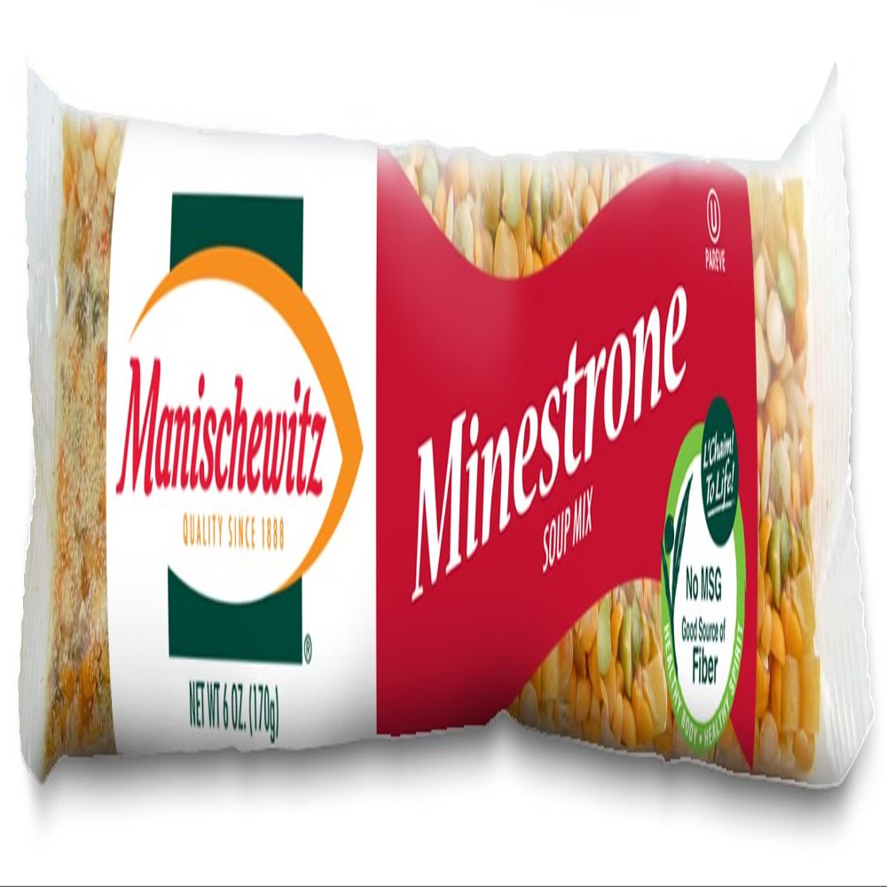 Manischewitz Minestrone Soup Mix, Good Source of Fiber, Vegetarian Friendly, Kosher, MSG Free, Fat Free, 6 Ounce (Pack of 24)