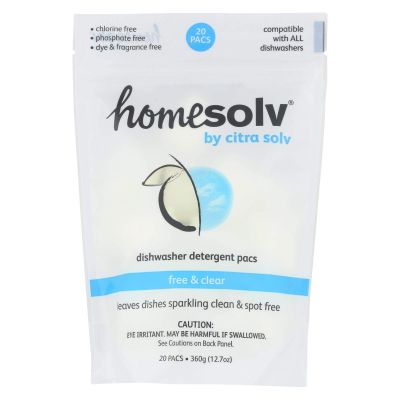 Auto Citra-Dish Detergent Pacs; Free & Clear