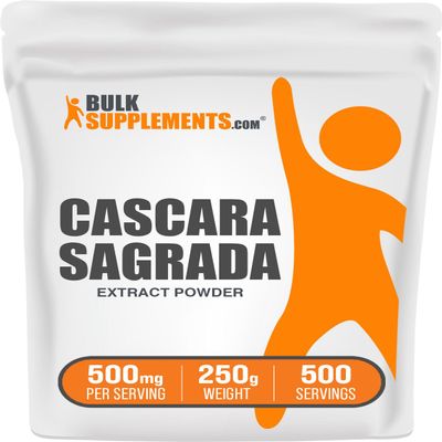 BulkSupplements.com Cascara Sagrada Extract - from Cascara Sagrada Bark, Cascara Sagrada Powder - Gluten Free, 500mg per Serving, 250g (8.8 oz) (Pack of 1)