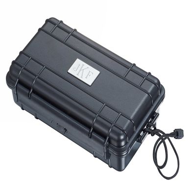Visol Personalized Black Travel Cigar Case with Free Engraving - Holds 5 Cigars