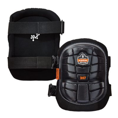 Ergodyne ProFlex 347 Professional Knee Pads, Protective Long Cap, Lighweight Gel Padded Technology, Adjustable Straps, Black