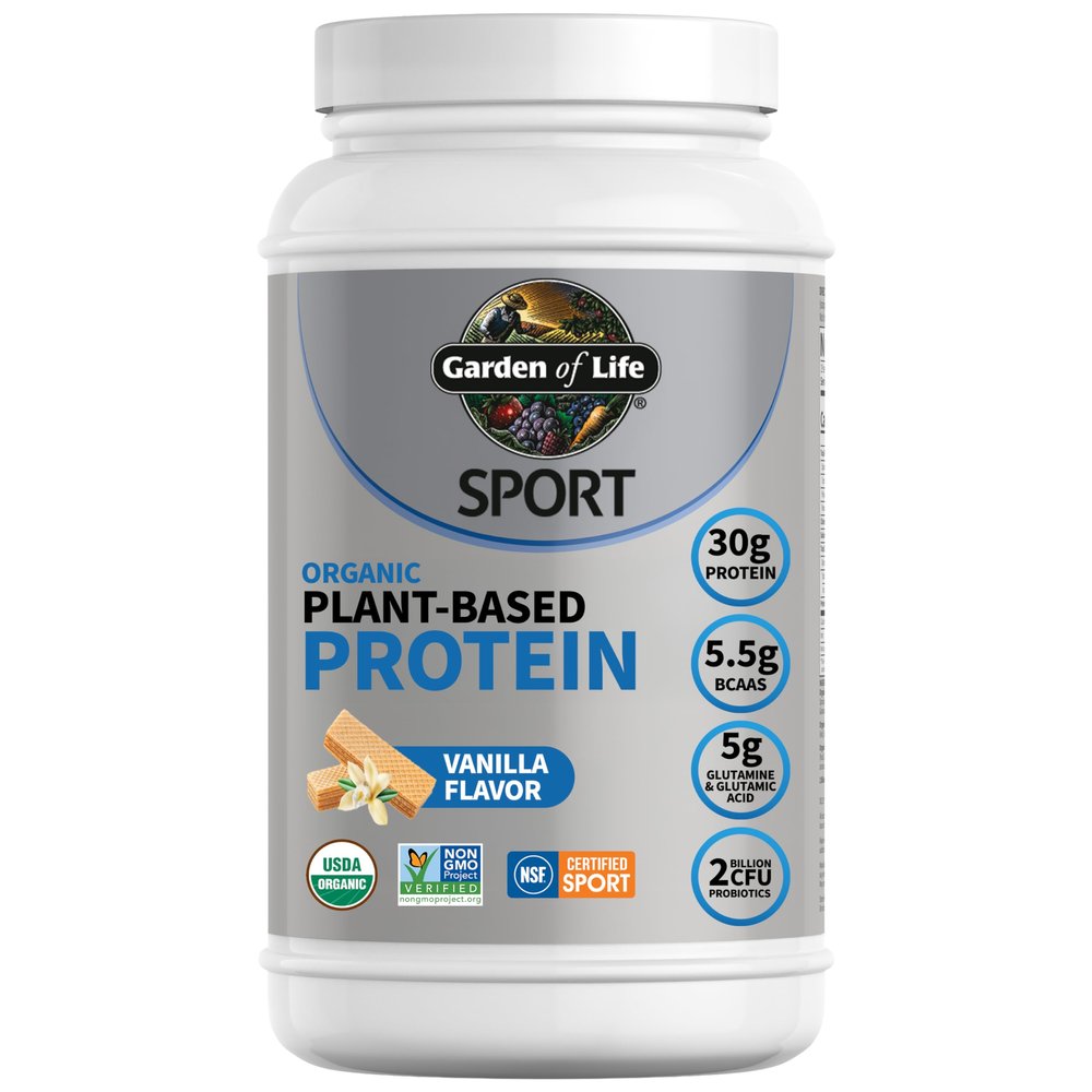Garden of Life Organic Vegan Protein Powder with Probiotics, BCAAs, NSF Certified, Gluten Free & Sport, Non GMO, Sport Protein Powder, 19 Servings, Vanilla