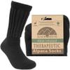 Caring Warm Therapeutic Alpaca Socks for Poor Circulation - Non Irritating Smooth Seam (Black Crew - Medium) view 1