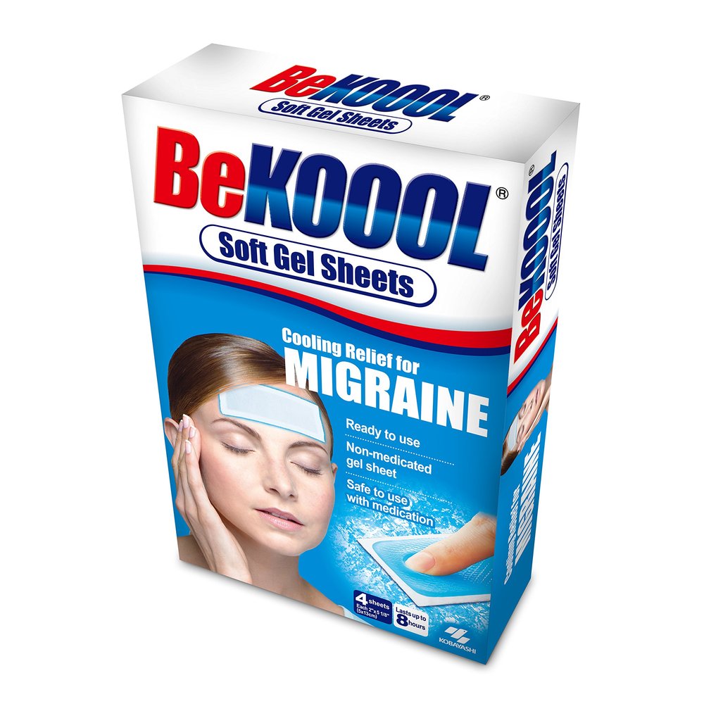 Be Koool Gel Sheets for Adults Migraine, 4 Count by BeKoool