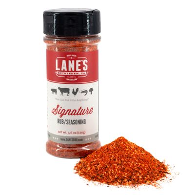 Lane's Signature BBQ Seasoning Rub, 4.6 oz - All-Purpose BBQ Rub for Smoking, Grilling & Cooking - All Natural, Gluten Free, Sugar-Free Meat Spice for Beef, Chicken, Pork - Made in USA