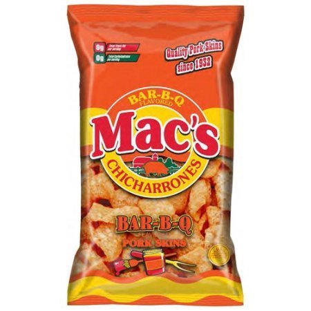 Mac's Pork Skins, 2.5 oz Bags (Pack of 4) (Bar-B-Q)