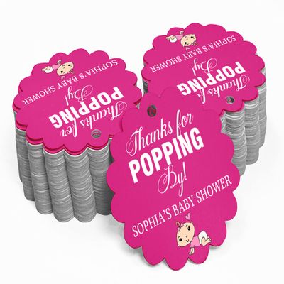 100 PCS Baby Shower Favor Thank You Tags Custom Gift Papper Hang Tags - Colors Available