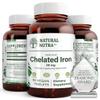Natural Nutra Chelated Iron Supplement for Men and Women, Nails Health, Helps Enhance Iron Level, Promotes Optimal Absorption, Skin Health, Improves Hair Growth, Gluten Free, 90 Tablets view 1