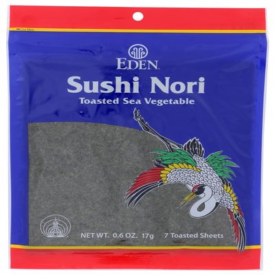 Eden Foods Sushi Nori - Cultivated - Toasted - .6 oz - Case of 6
