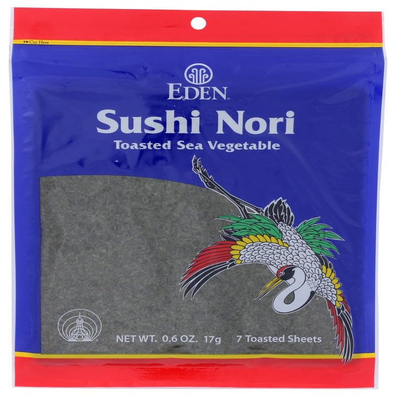 Eden Foods Sushi Nori - Cultivated - Toasted - .6 oz - Case of 6