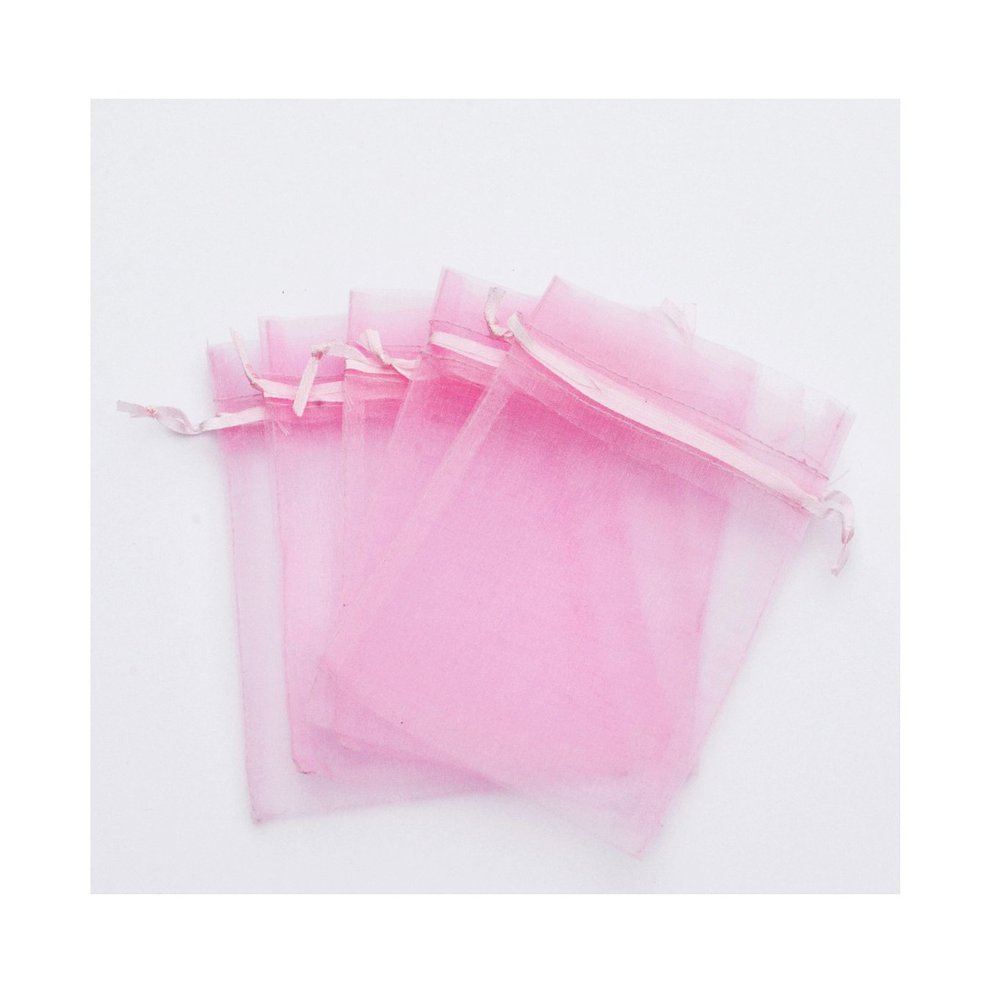 100 pcs 4x6" (10x15cm) Organza Bags Wedding Favor Bags Party Gift Bags Candy Bag Jewelry Pouch Drawstring Bag FB999 (Pink - FB001)