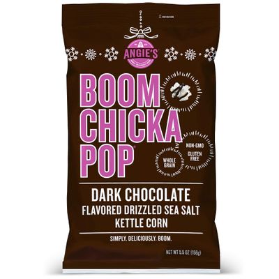 Angie's BOOMCHICKAPOP Dark Chocolate Drizzled Sea Salt Kettle Corn Popcorn, 5.5 oz. (Pack of 12)