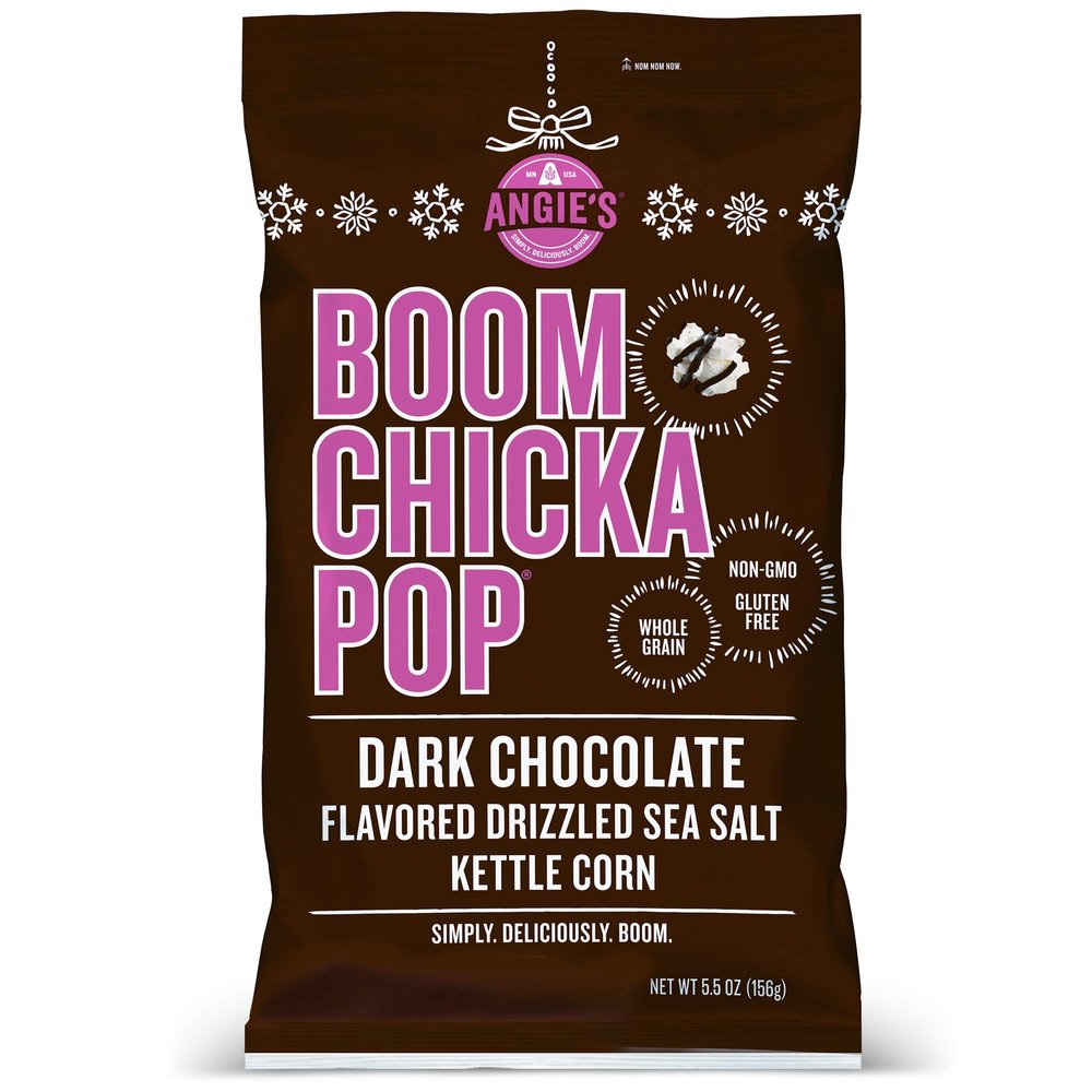 Angie's BOOMCHICKAPOP Dark Chocolate Drizzled Sea Salt Kettle Corn Popcorn, 5.5 oz. (Pack of 12)