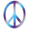 1/4 Sheet - Purple & Blue Peace Sign Birthday - Edible Cake/Cupcake Party Topper - D22183 view 1