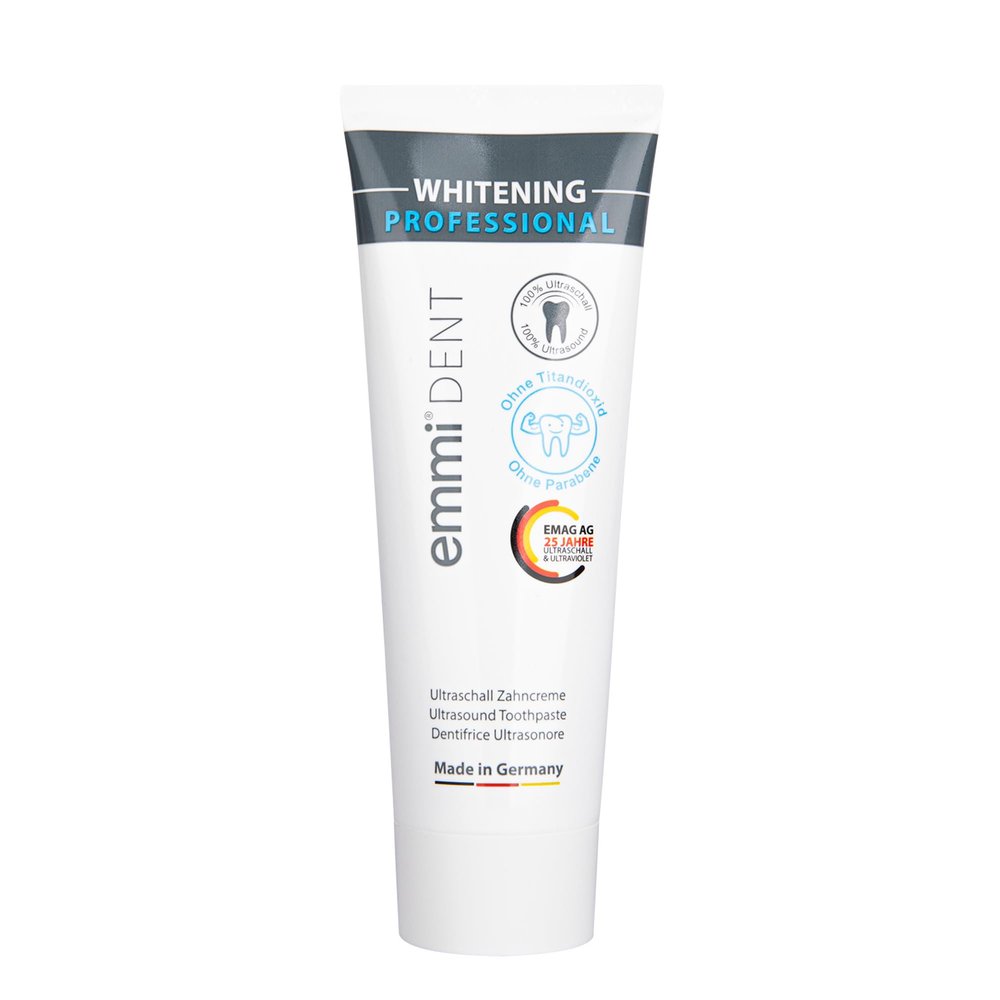 Emmi-dent Ultrasonic Toothpaste with Nano-Bubbles - Whitening with Fluoride, Extra Fresh Flavor, New Formulation, Made in Germany.