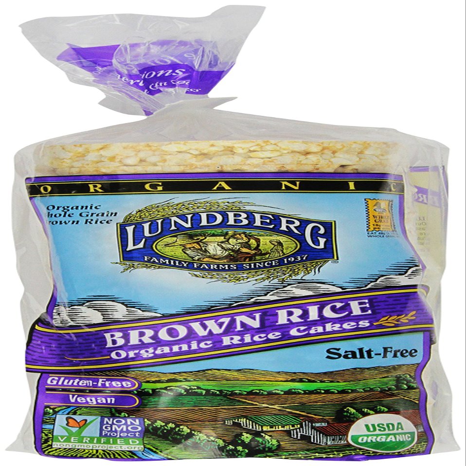 Lundberg Family Farms Organic Brown Rice Cakes, Salt-Free, 8.5 Ounce