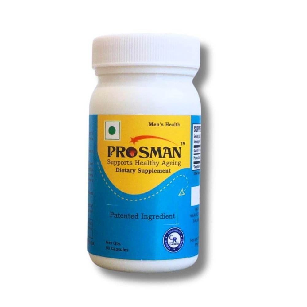 Prosman Supplement - Supports Healthy ageing & Improves Urinary Function | Patented Ingredient | Prunus domestica/pygeum (1Pack- 60 Capsules)