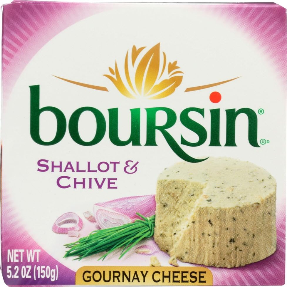 Boursin, Shallot Chive Cheese, 5.2 Ounce