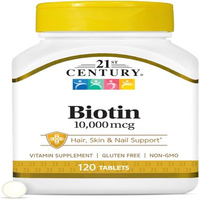21st Century Biotin Tablets, 10,000 mcg, 120 Count by 21st Century