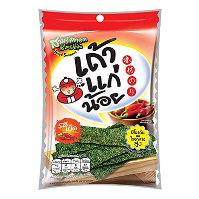 Taokaenoi, Fried Seaweed, Hot & Spicy Flavour, 14 g (Pack of 6 units) / Beststore by KK