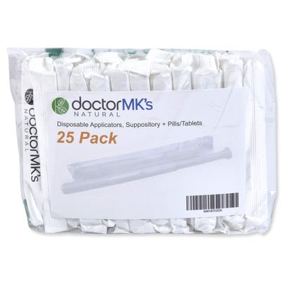 Suppository Applicators (25-Pack), Fits Most Suppositories, Pills and Tablets, Individually Wrapped, Disposable, by Doctor MK's