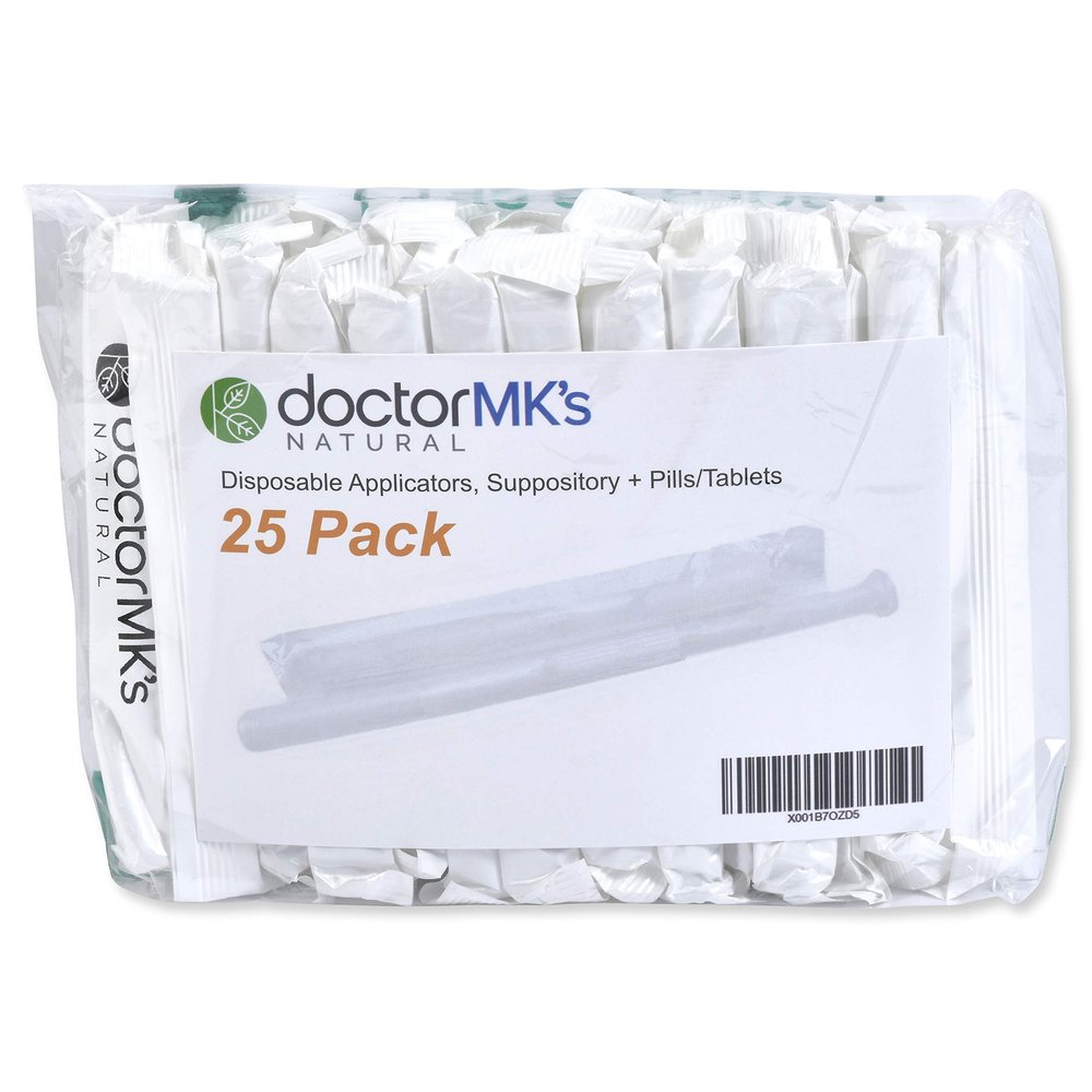 Suppository Applicators (25-Pack), Fits Most Suppositories, Pills and Tablets, Individually Wrapped, Disposable, by Doctor MK's
