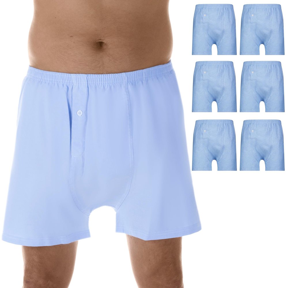 Wearever Incontinence Underwear for Men - Reusable & Washable Men's Bladder Control 2-in-1 Boxers with Regular Absorbency - Leak Proof Underwear 150 ml (Pack of 6) (Oxford) (L) (Waist 38-40)