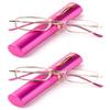 2 Packs Nebee Fashion Pocket Readers Ultra Slim Compact Reading Glasses Spring Temple w/Portable Nebee Fashion Pocket Clip Aluminum Case Pink +1.75 view 1
