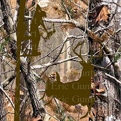 1/4 Sheet - Camo Deer Bow Hunting Birthday - Edible Cake/Cupcake Party Topper - D22149