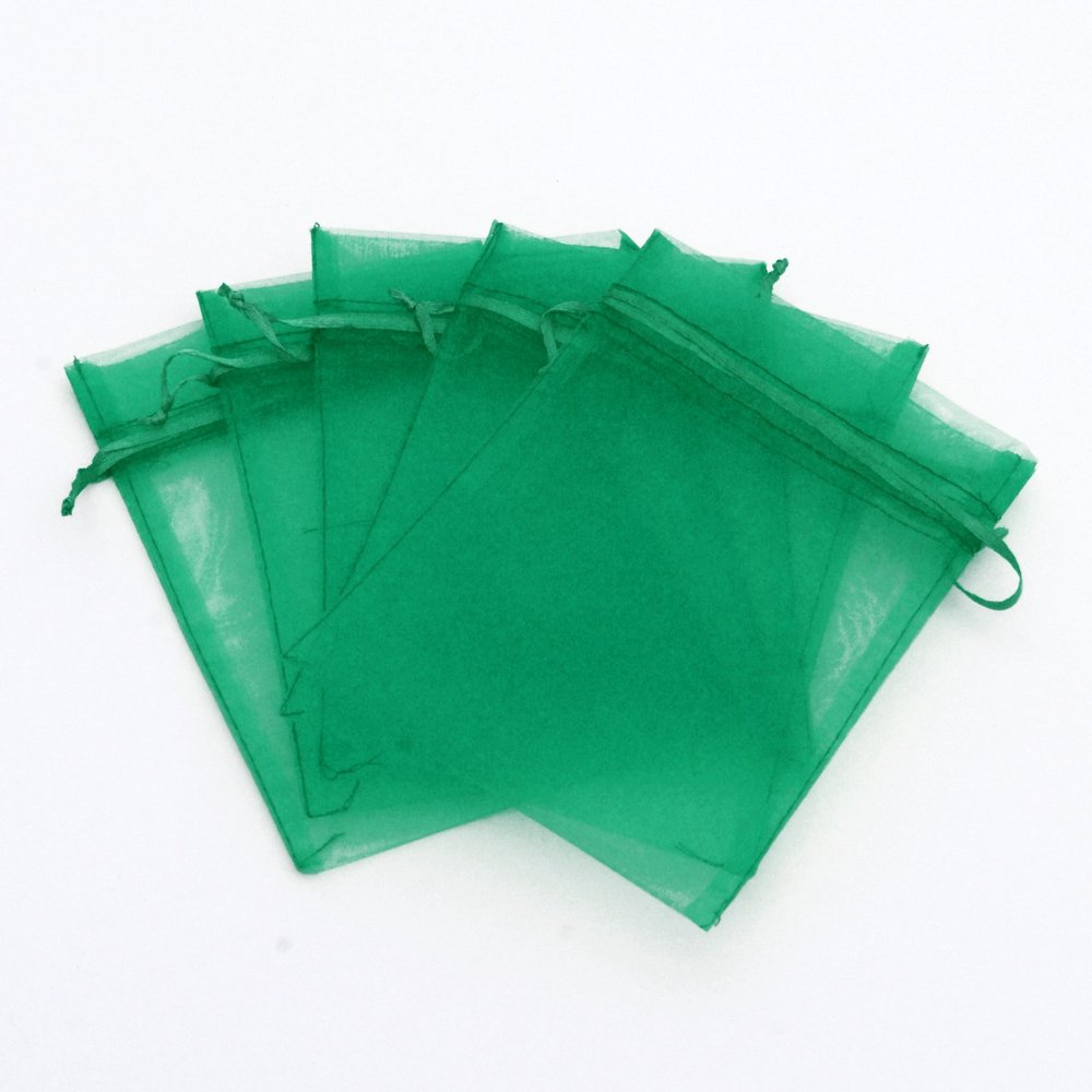 100 pcs 4x6" (10x15cm) Organza Bags Wedding Favor Bags Party Gift Bags Candy Bag Jewelry Pouch Drawstring Bag (Green - FB021)