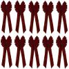 Holiday Trims Velvet Bow 10" Indoor/Outdoor Use Burgundy view 1
