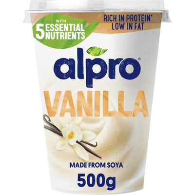 Alpro Vanilla, Plant-Based & Soya Yoghurt Alternative, Vegan & Dairy Free, Big Pot, 500g
