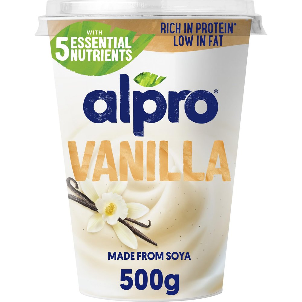 Alpro Vanilla, Plant-Based & Soya Yoghurt Alternative, Vegan & Dairy Free, Big Pot, 500g